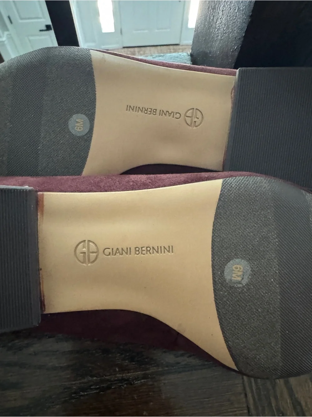 Giani Bernini Pointed Toe Flats in Burgundy Suede